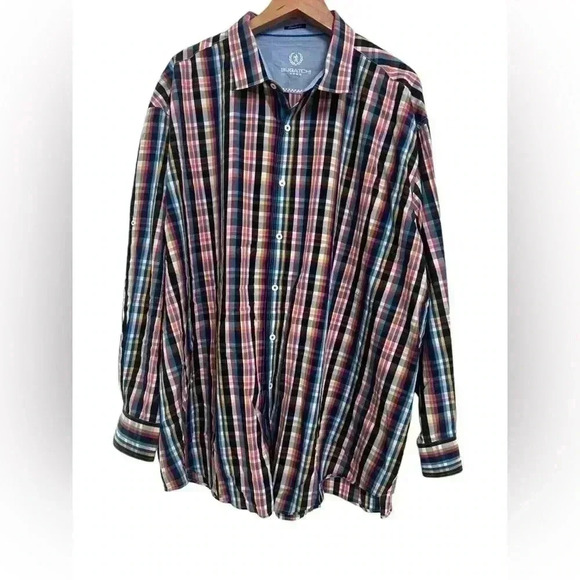 BUGATCHI UOMO Men's Multi Color Striped Button Down Flip Cuff Size 2XL - Picture 1 of 9